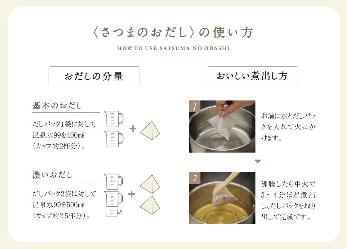さつまのおだしの使い方